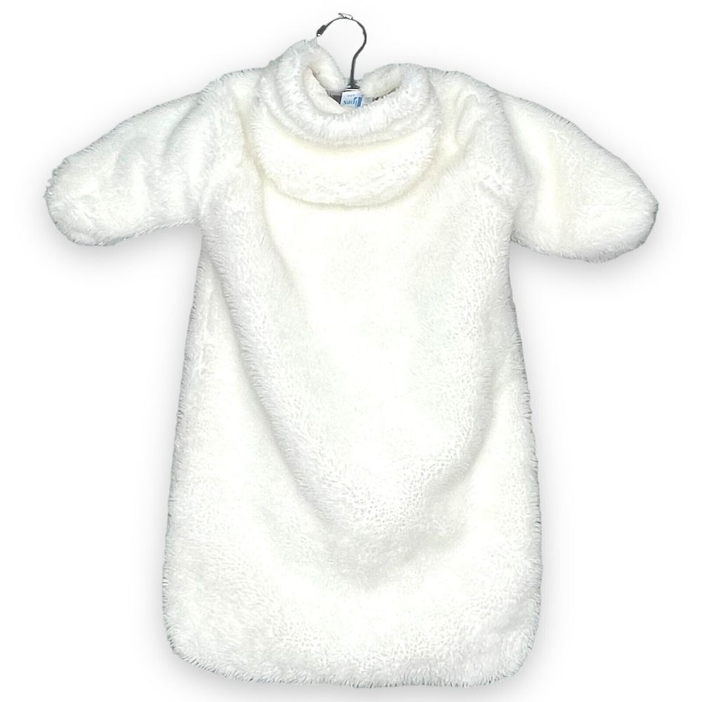 Vintage Baby Bunting Pram Tot Lines White Faux Sheep Sherpa Fur Cozy - Picture 2 of 10